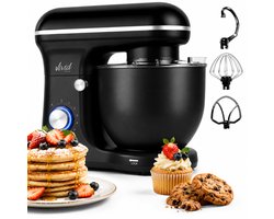 Vivid Green 1500W Keukenrobot - 5L Mengkom - 10 Snelheden - Keukenmixer - Keukenmachine - Matzwart