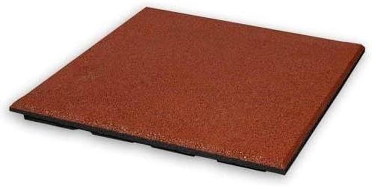 Rubberen tegels - Vloerplaten - Veilige ondergrond - Schokabsorberend - 30 mm dik - Rood