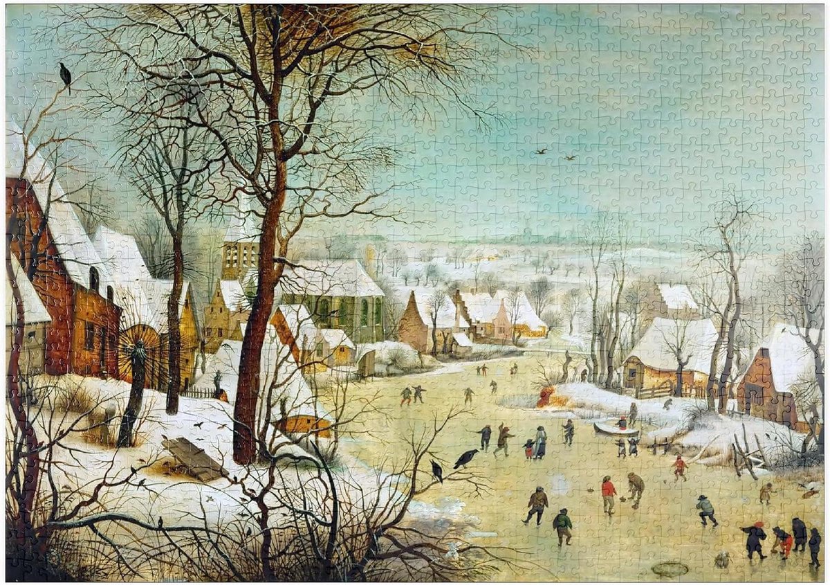 Legpuzzel Winterlandschap - Puzzel 1000 stukjes - Ontspanning thuis - Hoge resolutie print - 1000 Stukjes - Wit blauw groen