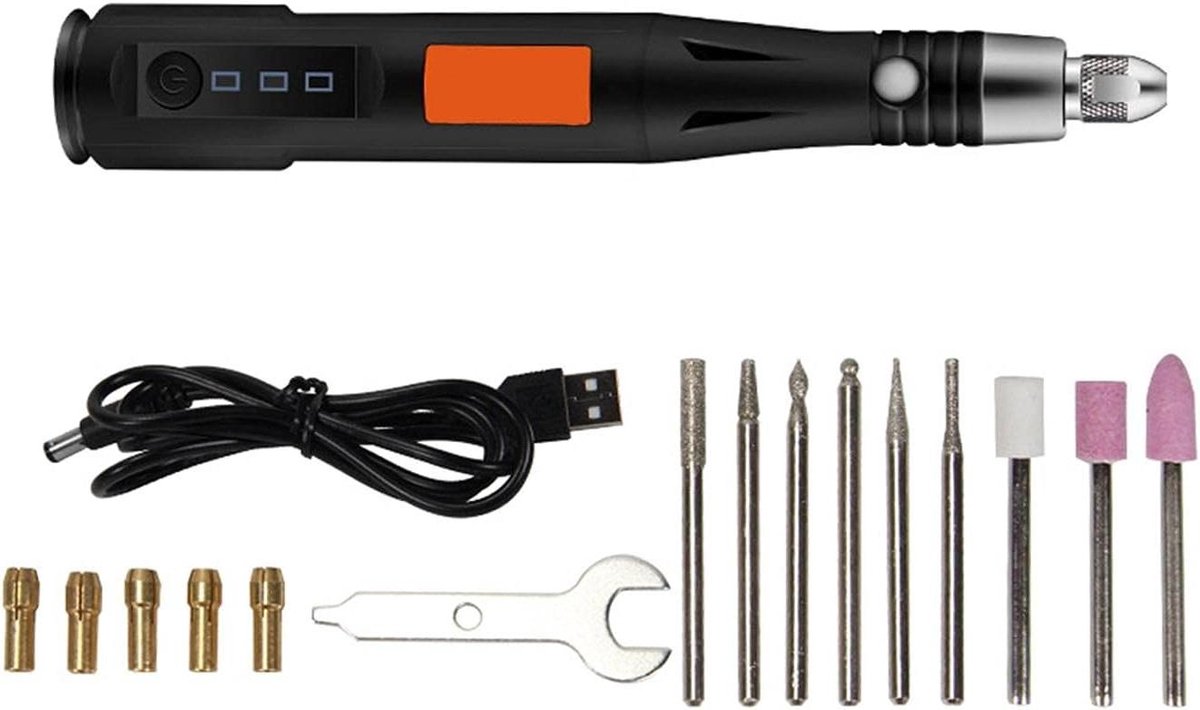 Graveerpen Elektrisch - Dremel Pen - Precisie Carving - 3 Snelheden Instelbaar - 6.6 Inch - Zwart