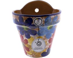 Keramische raamp - Hangende bloempot - Terras versieren - Handgemaakt decoratie - 16.5 cm - Lente