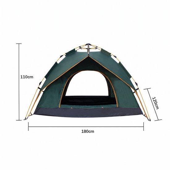 VDD - pop up tent - popup tent - tent - pop up tent 1 persoons - pop up tent waterdicht - 200x150x110 - groen van Merkloos — afbeelding 3