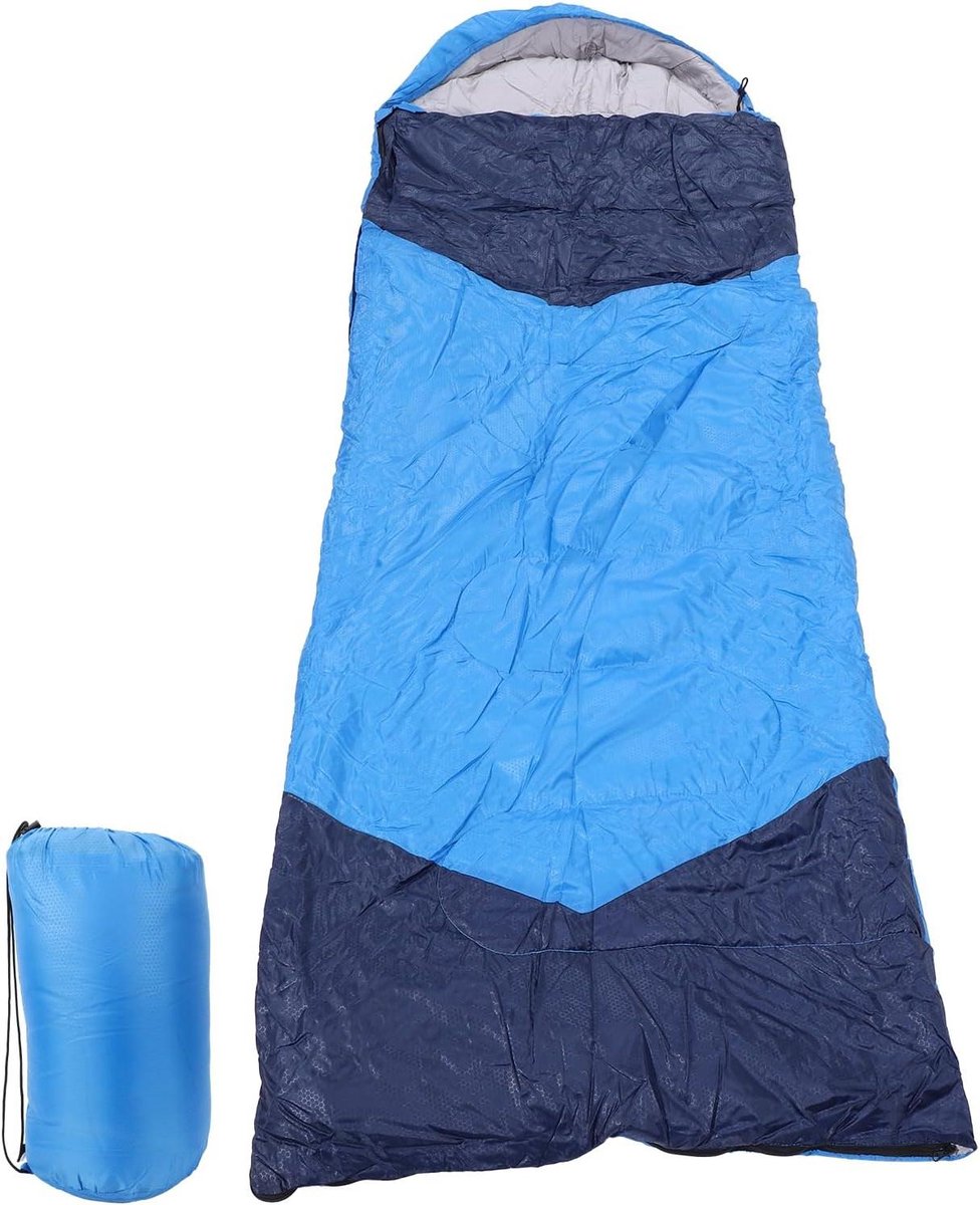 Kampeerslaapzak Volwassenen - Outdoor Slaapzak Mummie Slaapzak - Kamperen en Backpacken - Spatwaterdichte Buitenlaag - Universeel - Blauw