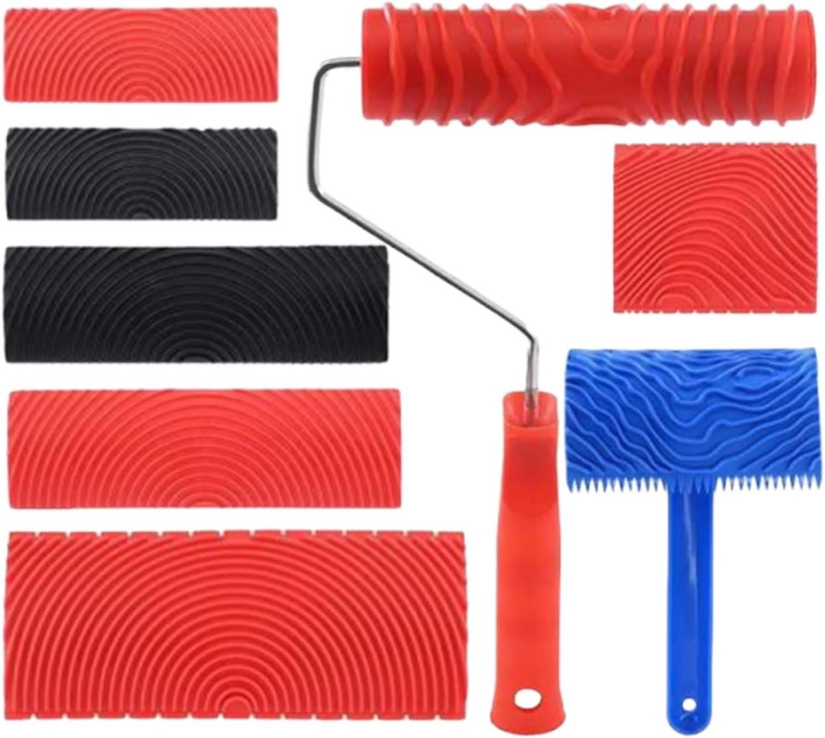 Houtnerf Gereedschap Set - Houtnerfroller Schilderen - Muren Decoreren - Gedetailleerd Embossingeffect - 8 Delig - Niet gespecificeerd