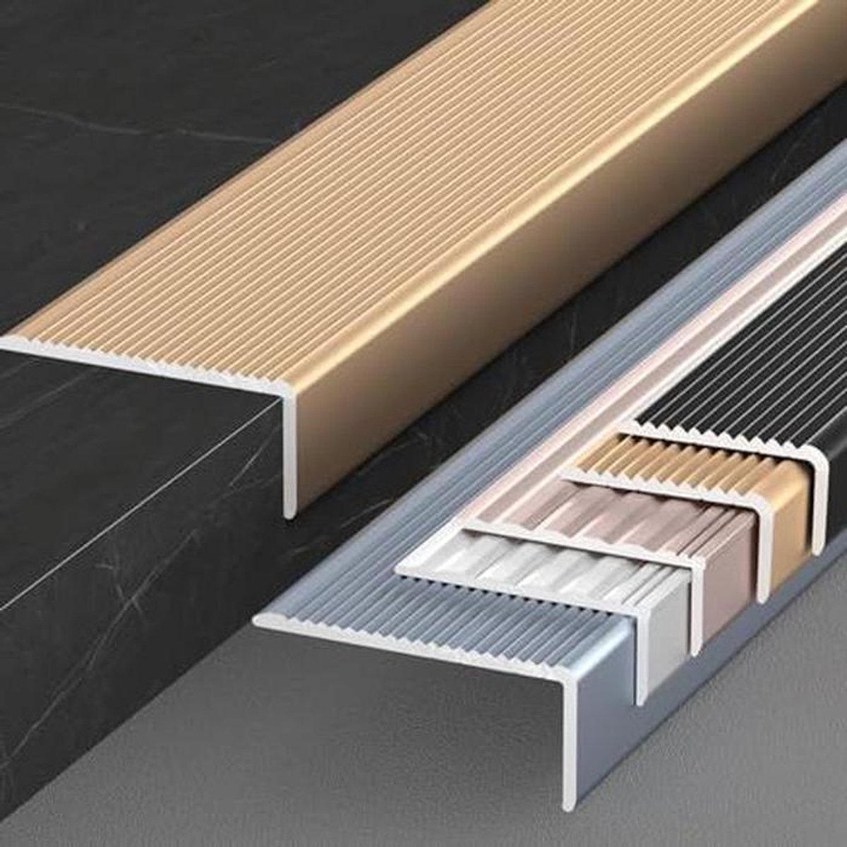 Traprand Protector - Antislip Randen - Veiligheid op Trappen - Waterdichte Aluminiumlegering - 90 cm Lengte - Aluminium