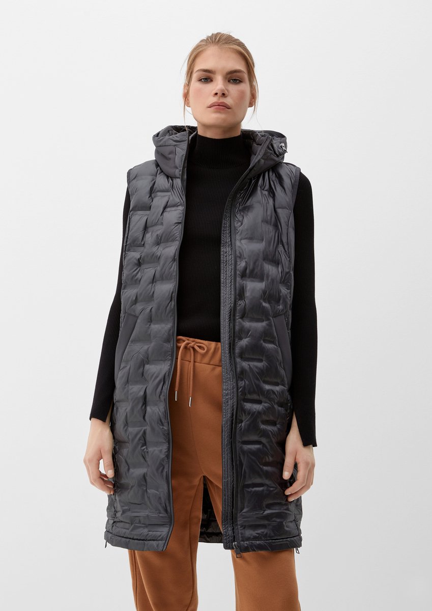 s.Oliver - female - Lange bodywarmer met stiksel