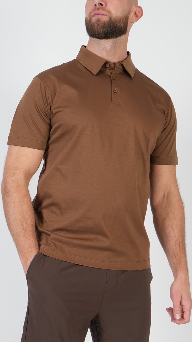 BASKO - POLO - KORTE MOUWEN - BRUIN - MAAT L