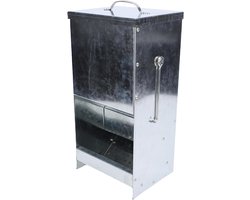 Konijnenvoerbak - Hooibak Dieren - Voer Verstrekken - Met Regenkap - 31.5 cm - Zilver