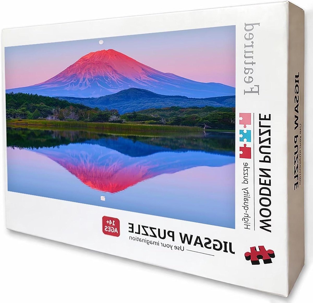Houten Puzzel - Legpuzzel Volwassenen - Ontspannende Vrije Tijd - Achterkant met Letters - 99 x 70 cm - Mount Fuji