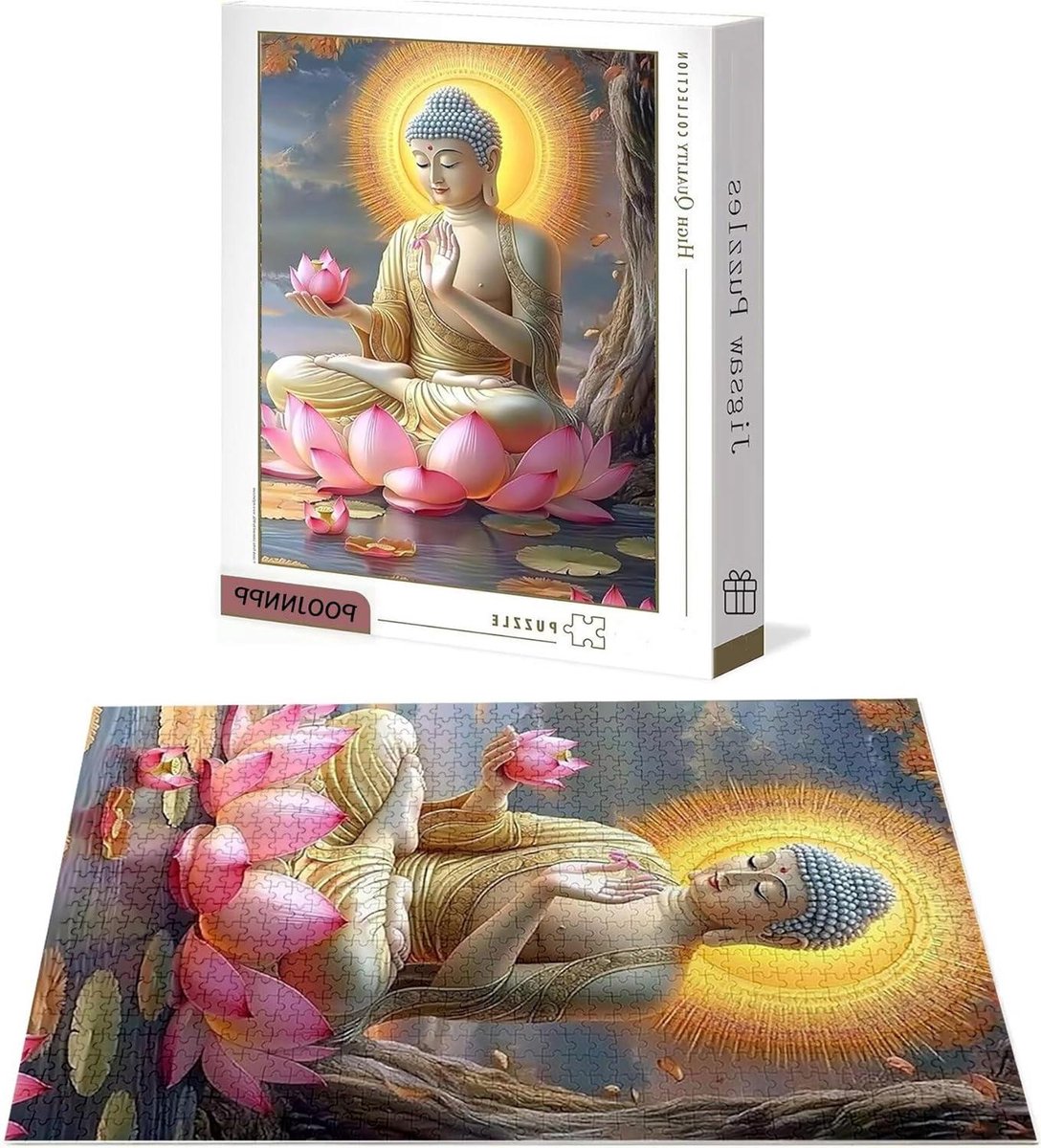 Houten Puzzel - Legpuzzel Volwassenen - Ontspanning Thuis - Met Letterbord op Achterkant - 1000 Stukjes 75x50cm - Multicolor