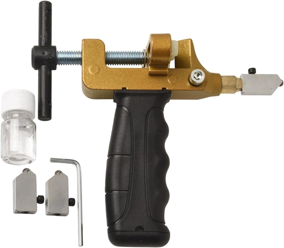 Tegel en Glassnijder - Snijder voor glas - Precisie snijden - Ergonomisch handvat - 18 cm - Geel Zwart