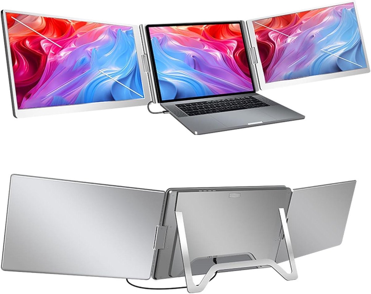 Dubbel Scherm Monitor - Draagbare Extender - Multitasken op Laptop - Verstelbaar en Draaibaar - 156 Inch - Zwart