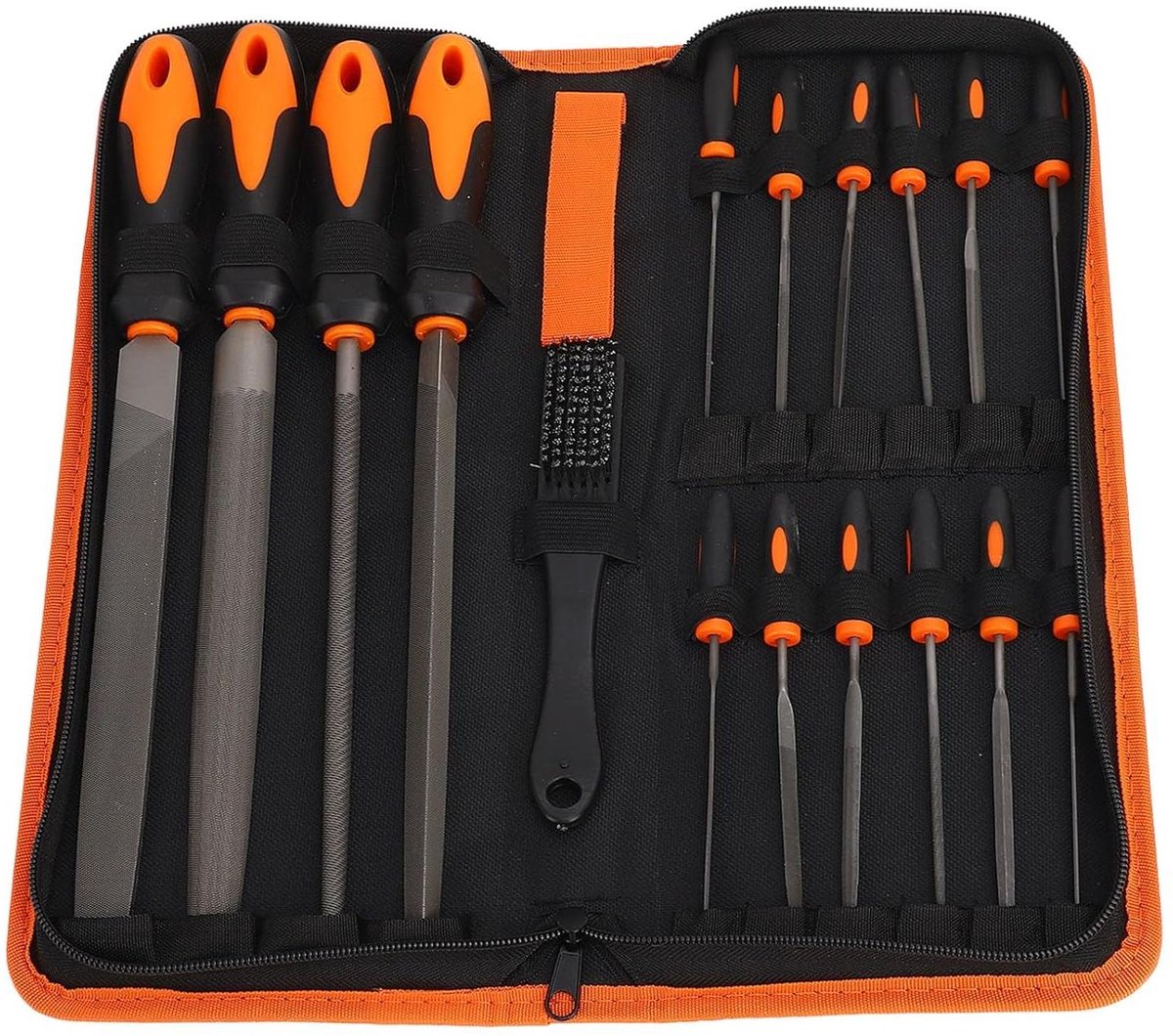 Professional T12 Steel File Set for Wood Metal Projects, 18 Piece Large Needle Hand File Set for Home Garage, Workshop
