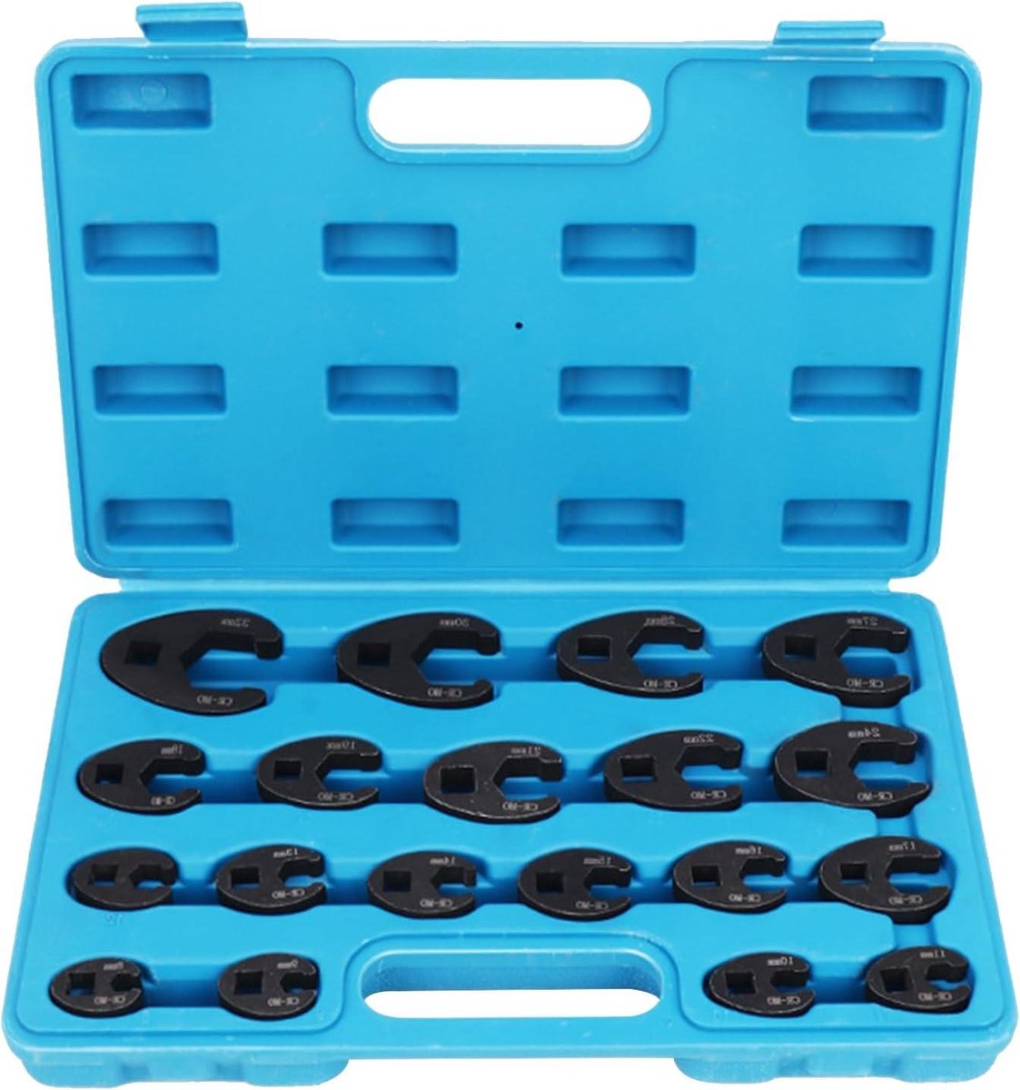 Kraaienvoetsleutel Set - Steeksleutel Set Momentsleutel - Moeilijk Bereikbare Moeren Losmaken - Kraaienpoot Ontwerp - 8-32 mm - Zilverkleurig