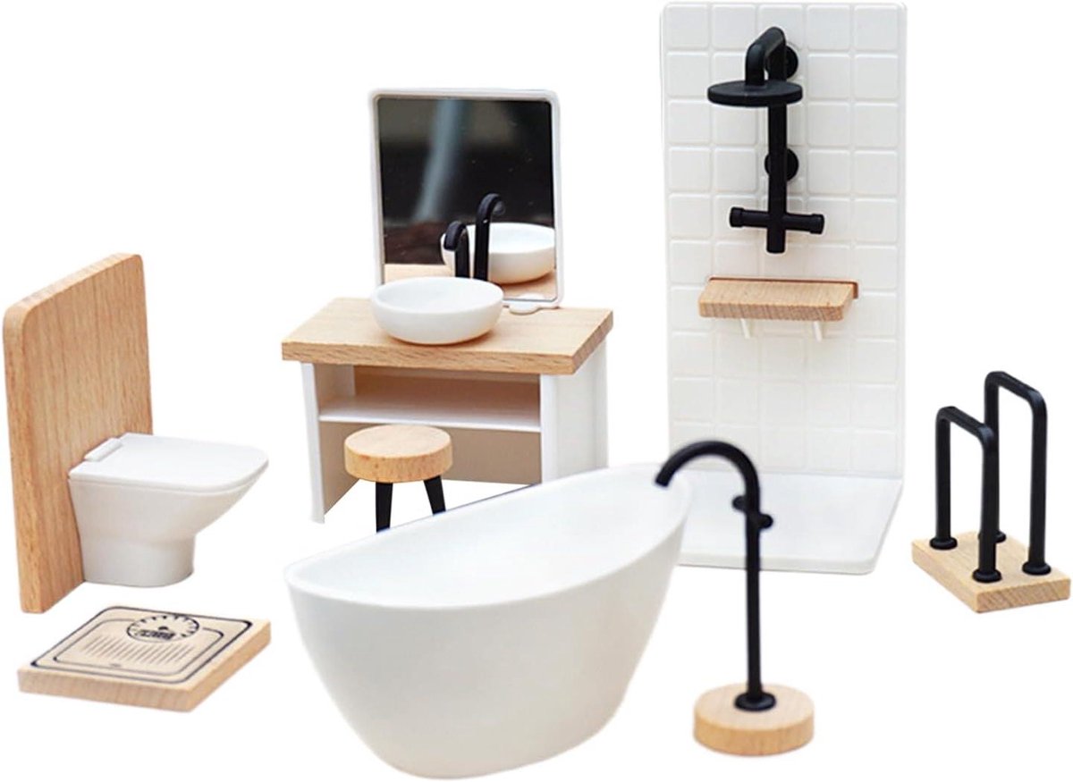 Poppenhuis Badkamer Accessoires - Miniatuur Meubels - Rollenspel - Realistische Details - 1:12 Schaal - Niet gespecificeerd