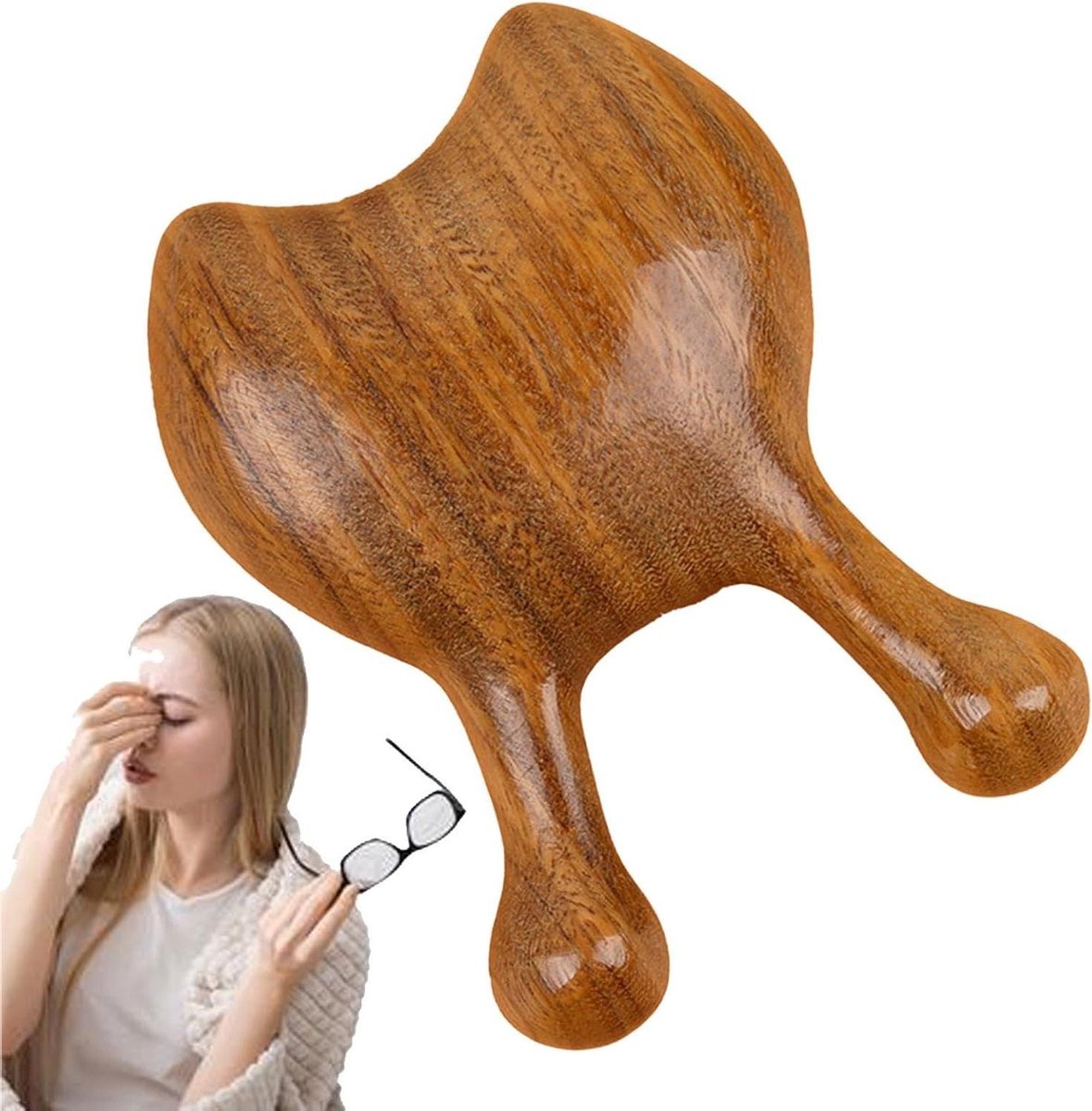 Houten Massage Kam - Hoofdhuid Massager - Gezichtsversteviging - Natuurlijk Sandelhout - 65 x 5 x 25 cm - Niet gespecificeerd