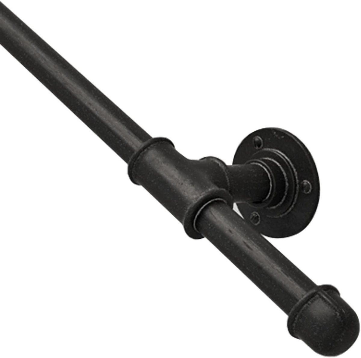 Smeedijzeren Trapleuning - Veiligheidsstang Wandmontage - Ondersteuning Trappen - Hoogwaardige Roestwerende Coating - 30 cm - Zwart
