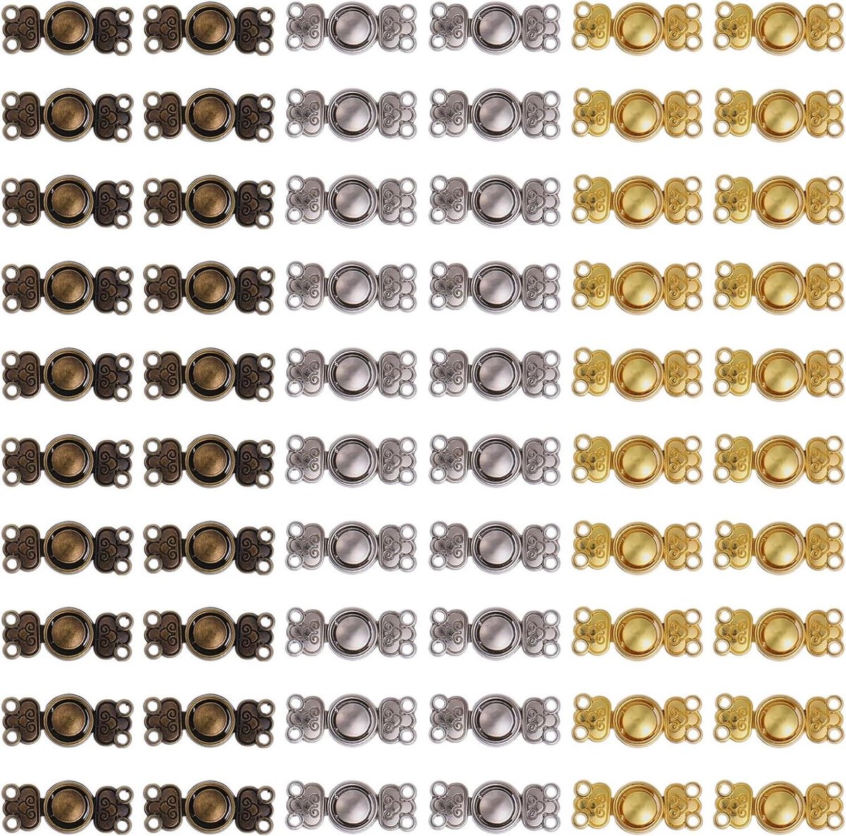 Mini Gespen - Poppen Gespen - Poppen Kleding Naaien - Legering Snap Lock - 15x6x2mm - 3 Kleuren