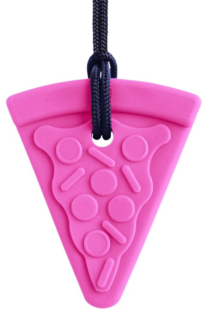 ARK Therapeutic kauwketting pizza sensorisch speelgoed felroze XT medium.