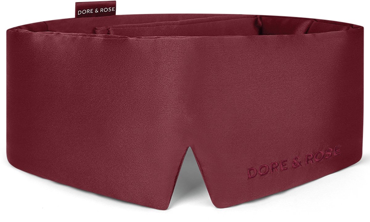 Dore & Rose - Slaapmasker - Oogmasker - Zijden Slaapmasker Voor Mannen en Vrouwen - Deep Sleep Mask - Eye Mask - Verduisterend - Wallen - Rood - Nº 14 Royal Bordeaux