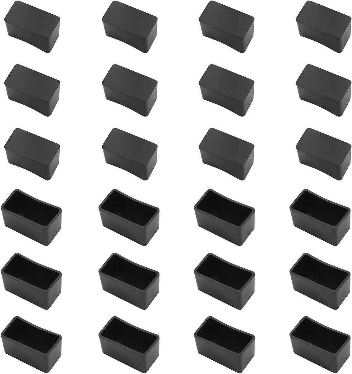 Stoelpootdoppen - Meubeldopjes - Vloer Beschermen - Niet Plakken - 40x20 mm - Zwart