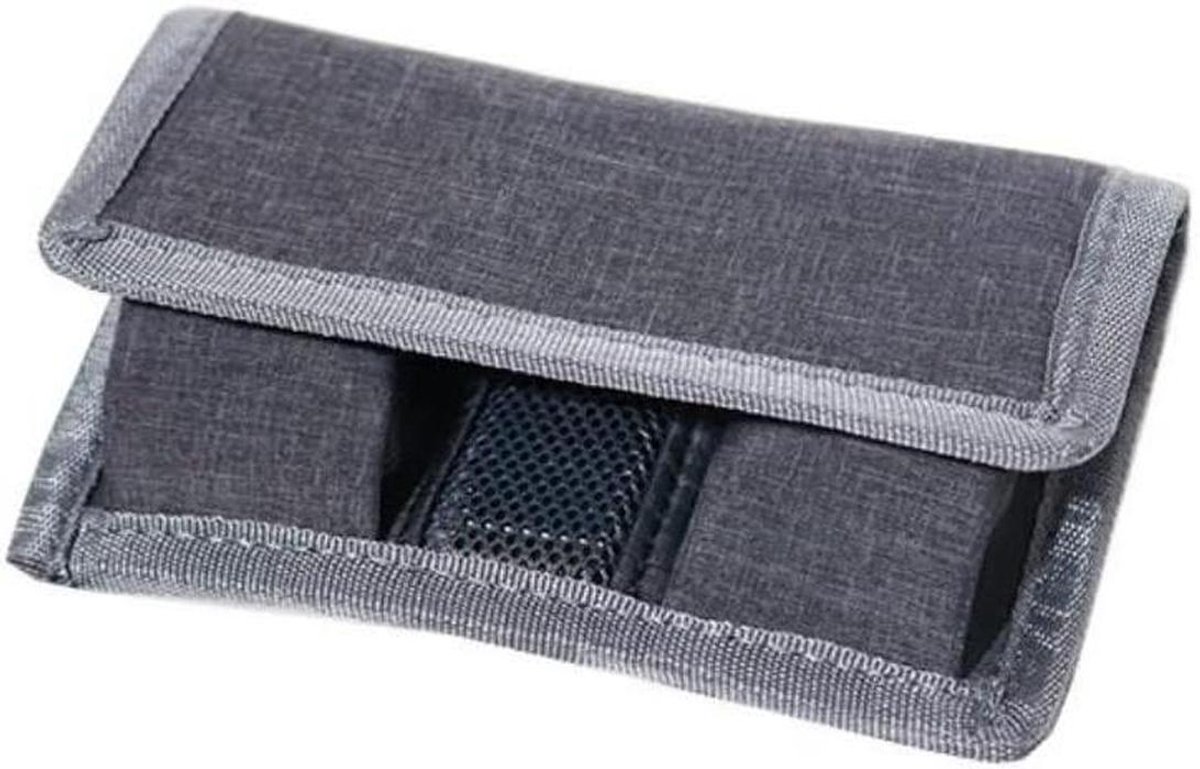 Camera Batterij Pouch - Batterij Tasje - Camera Accu Opslag - Waterdicht Materiaal - 2 Slots - Grijs
