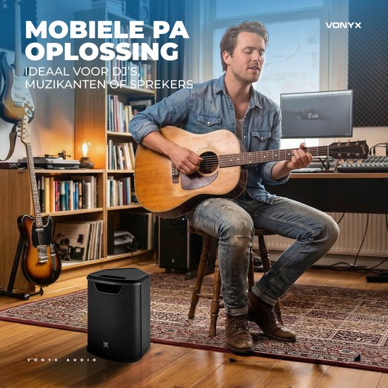 Bluetooth speaker - Vonyx PRO X1A - Draadloze speaker - Compact PA systeem met oplaadbare accu - 250W van Merkloos — afbeelding 5
