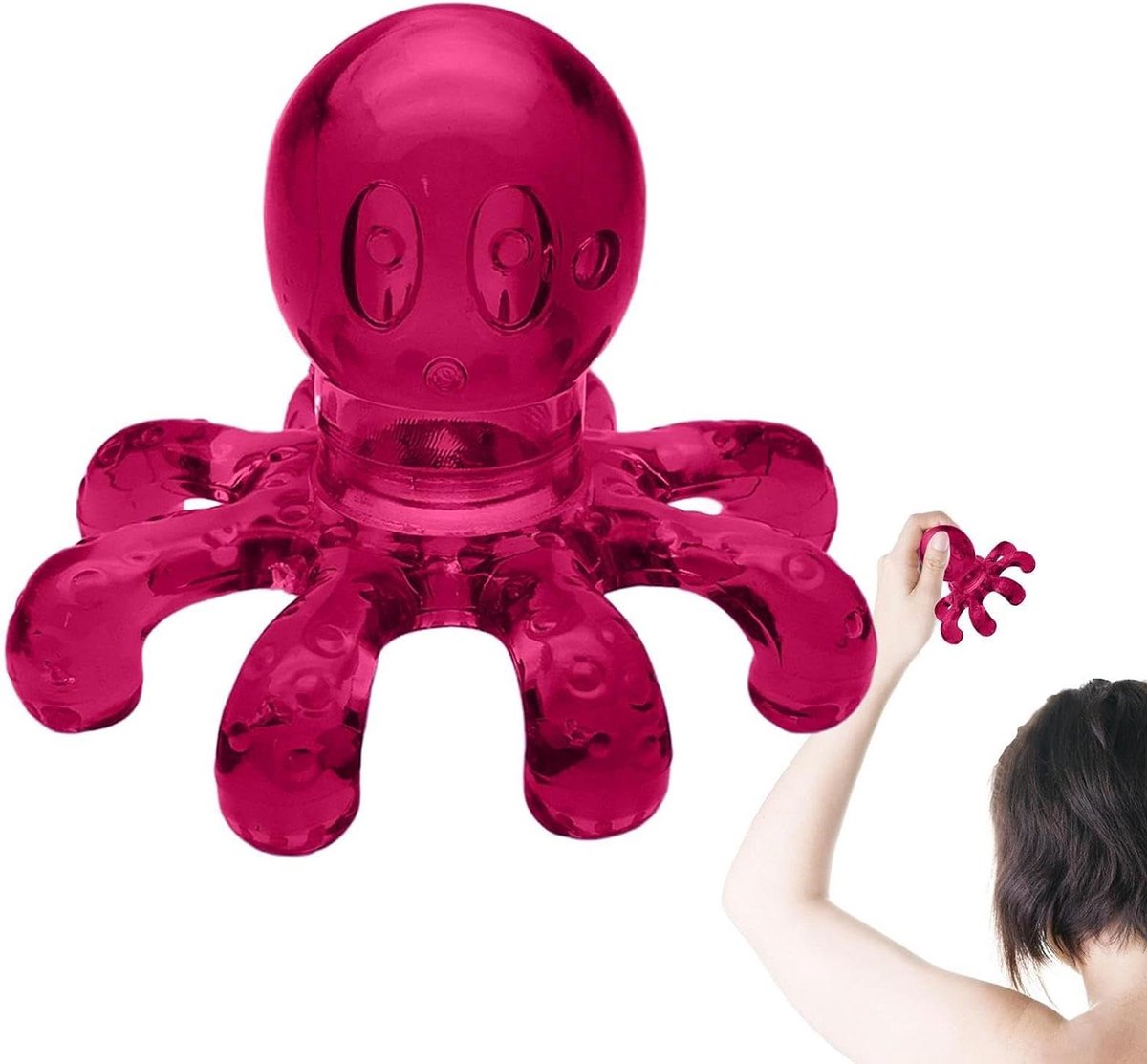 Hoofdhuid Massager - Hoofdhuidstimulator Octopus - Stress Verlichten - Zachte Siliconen Tips - 115 x 87 x 48 cm - Grijs