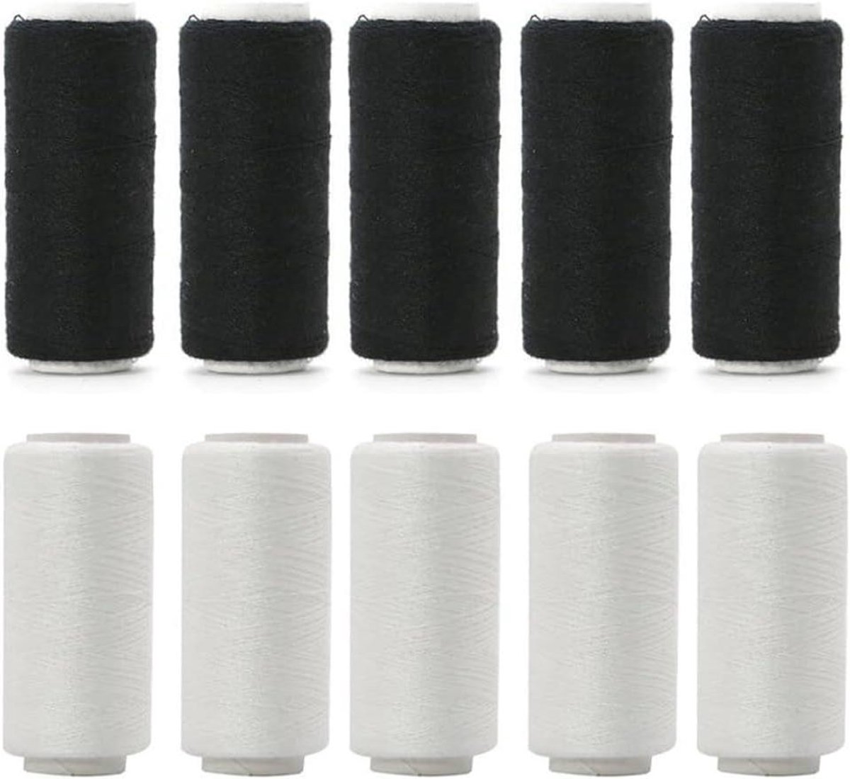 Naaigaren Set - Draad - Handwerk Projecten - Voor Alle Naaimachines - Diverse Kleuren - Zwart Wit