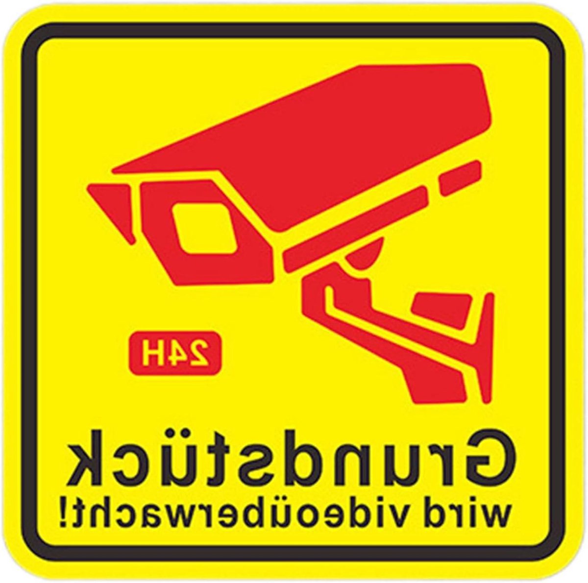 Beveiligingscamera Borden - Waarschuwingsstickers Camera - Eigendom Beveiligen - Waterdicht PVC Materiaal - 14.4 x 13.9 cm - Zwart