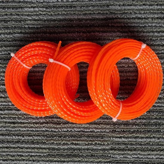 Grasmaaier Draad - Trimmer Koord - Gazon Onderhoud - Duurzaam Nylon - 15 Meter - Oranje — afbeelding 2