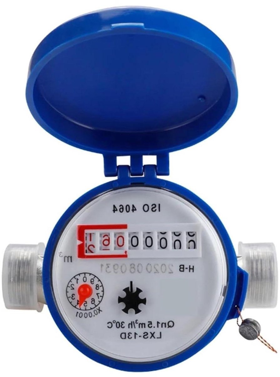 Slimme Watermeter - Stroommeter Meetinstrument - Waterverbruik Meten - Koperen Fittingen - 115cm - Blauw