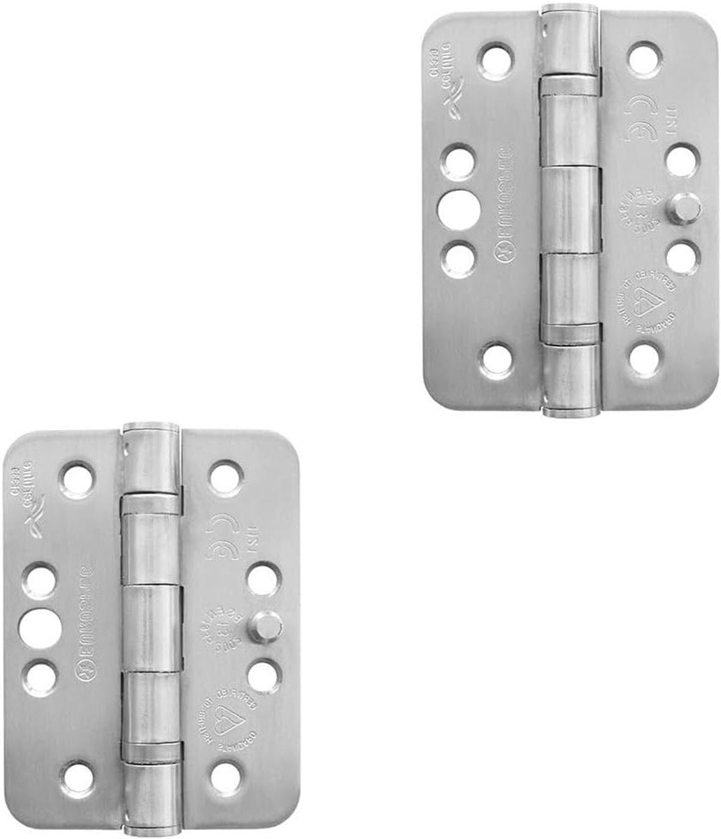 Veiligheidsscharnier - Kogellagerscharnier Deurscharnier - Deurbeveiliging - Anti-inbraak Pin - 102 x 76mm - Satijn
