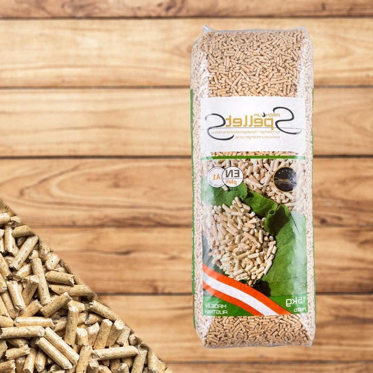 Houtpellets - Brandstof pellets - Haard verwarming - DINplus ÖNorm gecertificeerd - 30 kg zak - Niet van toepassing