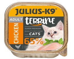 Julius-K9 - Natvoer kat - Kuipjes natvoer voor volwassen katten – kattenpaté met 65% vlees - kip - 5 x 100g