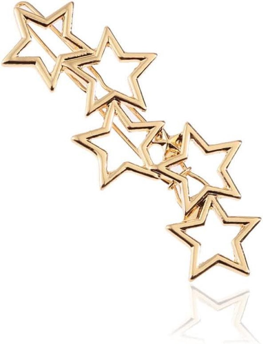 Metalen Haarspeldjes - Haarclips Pony - Kapsel Versieren - Sterren Vorm - 5.7cm*2.3cm - Goud