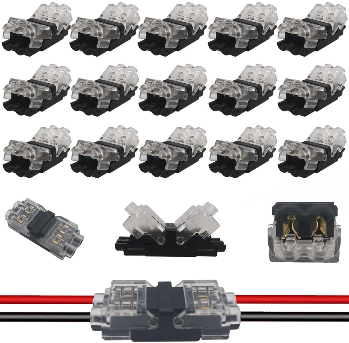 ONF3 H-connectorklem compacte laagspanning H-Tap-connectoren veilig en duurzaam 15 stuks geschikt voor 18-22 draadverbindingen