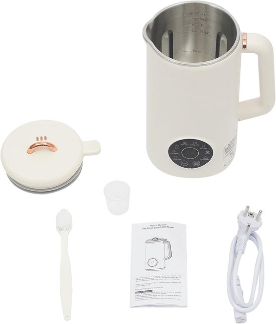 Notenmelkmachine, 1000 ml, sojamelkmachine met 12-uurs timer en 12 uur warmhoudtijd, 10 messen, automatische plantenmelkmaker en milkshakemachine, voor 3-5 personen van Merkloos — afbeelding 5