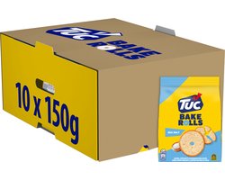 TUC Bake Rolls Crackers Salt 10 x 150g - Voor de Borrel - Zoutjes - Crackers - Snack - Lekker bij de Film - Toast - Toastjes - Zout