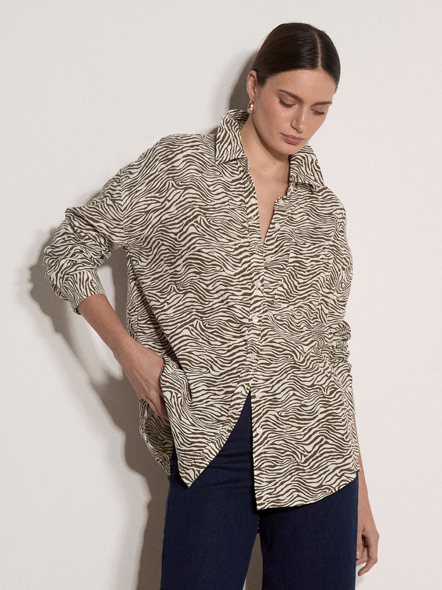 Oversized shirt met zebraprint