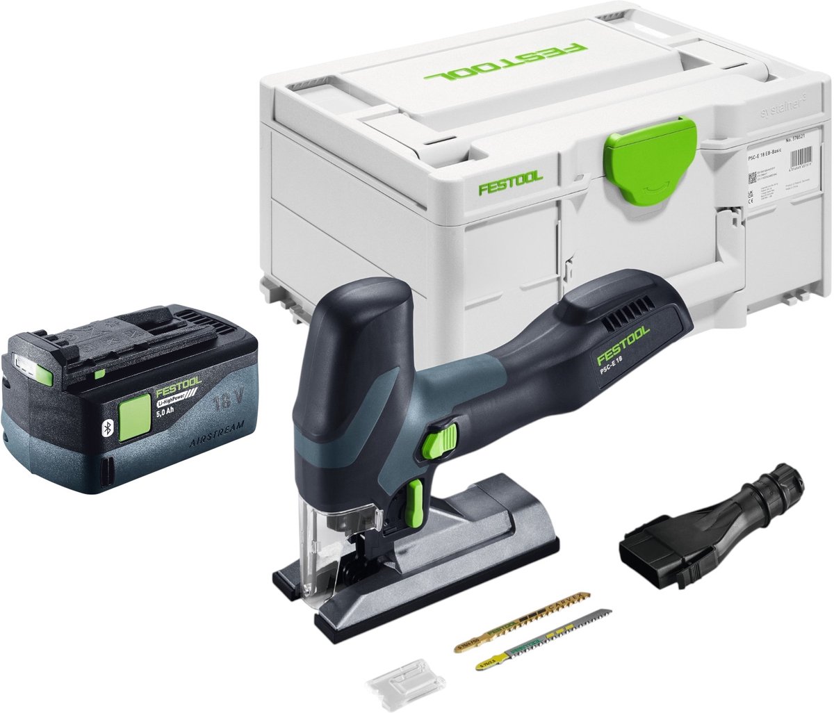 Festool PSC-E 18 EB-Basic accu pendelzaag 18 V 40 mm + 1x accu 5,0 Ah + Systainer - zonder oplader