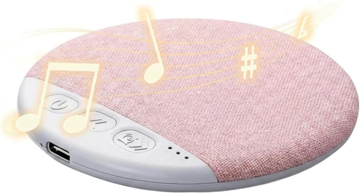 Ultradunne Bluetooth-kussenspeaker – een mini-draagbare speaker die onder je kussen past – een draadloos slaapapparaat met witte ruis en een timerfunctie – voorzien van geluidsgeleiding naar de benen – geschikt voor zijslapers – roze