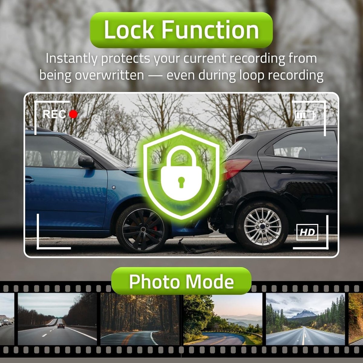 Nedis Dashcam – 1080p Full HD – Voor Auto – WiFi – Nachtzicht – Looprecording - 128GB - Vaderdag Cadeau – foto 4