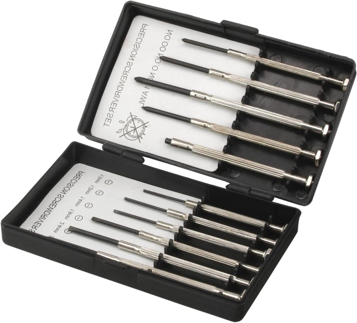 Precisie Schroevendraaierset - Kleine Schroevendraaiers - Fijn Mechanisch Werk - 11 Delig - 1-3mm - Zwart