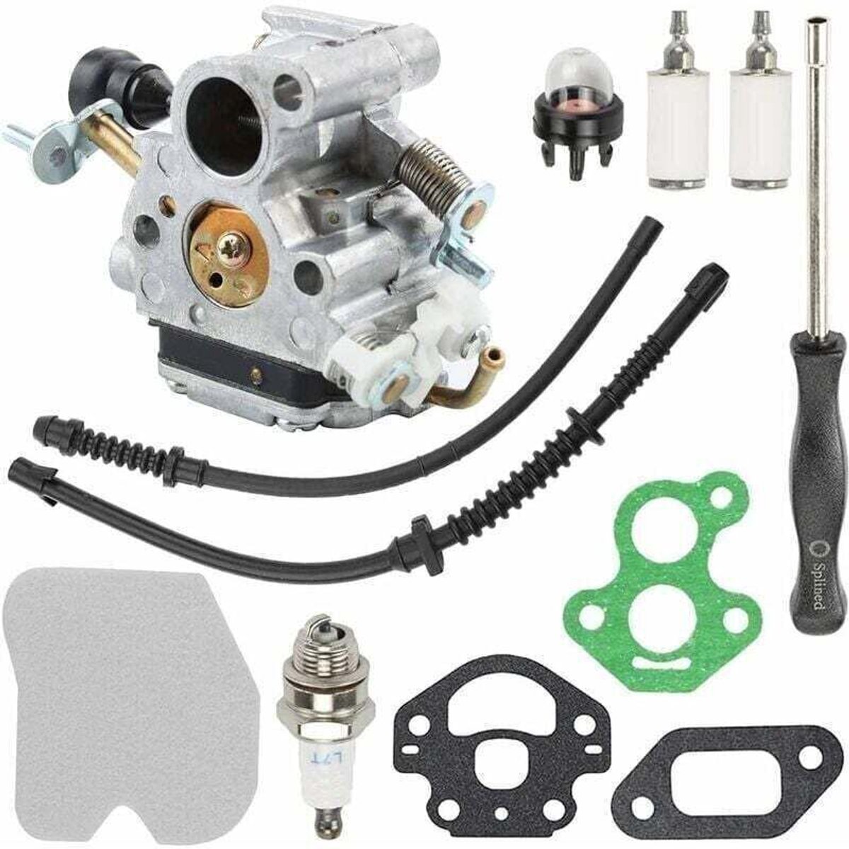 Carburateurrevisiesets geschikt voor Husqvarna 435, 435E, 440, 440E en Jonsared CS410, XU, CS2240, CS2240S kettingzagen, geschikt geschikt voor C1T-EL41, C1T-EL41A, modelnummer 506450501.