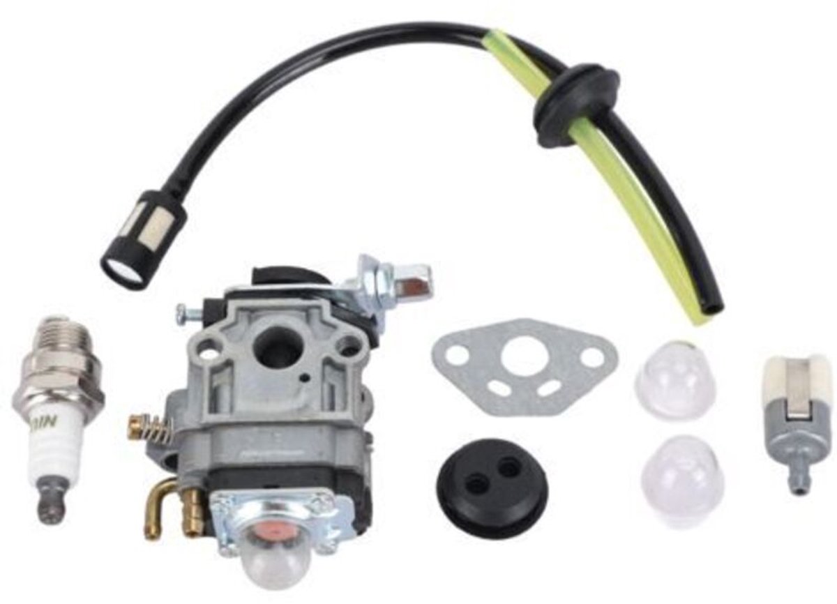 Carburateurrevisiesets geschikt voor grasmaaiers van 23cc, 25cc, 26cc, 33cc en 35cc.