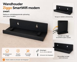 Ziggo SmartWifi modem wandhouder zwart – muurmontage voor Sagemcom wifi modem
