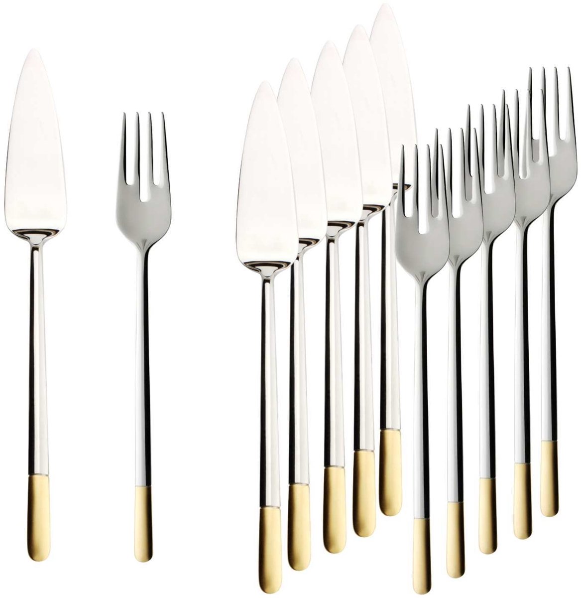Fischbesteck Ella teilvergoldet Set van 6