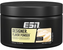ESN Designer Flavor Powder Vanilla - 130g (43 porties) - Veganistisch Smaakpoeder met Bourbon Vanille-Extract, voor Kwark, Yoghurt en Havermout, Made in Germany