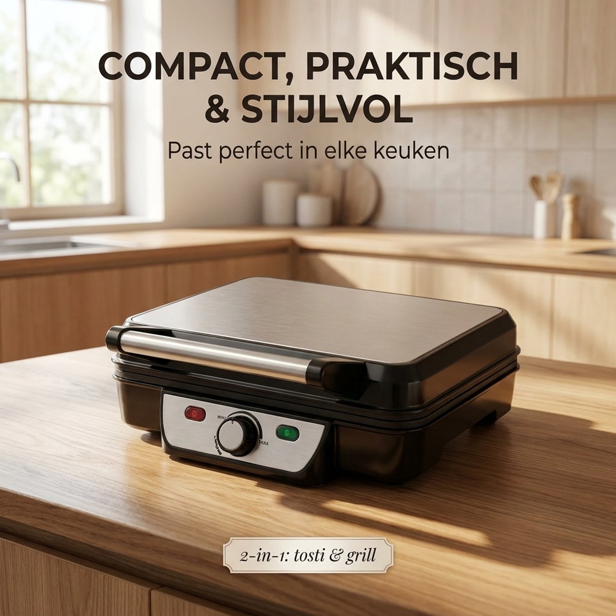 Golermo Tosti Apparaat 2000W - Tosti IJzer en Contactgrill thumbnail 2